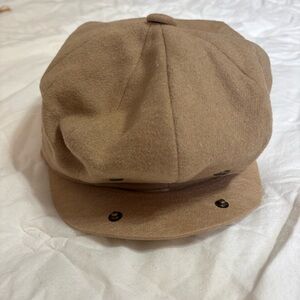 Scala Melton Tan Newsboy Cap